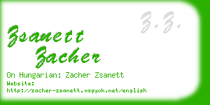 zsanett zacher business card